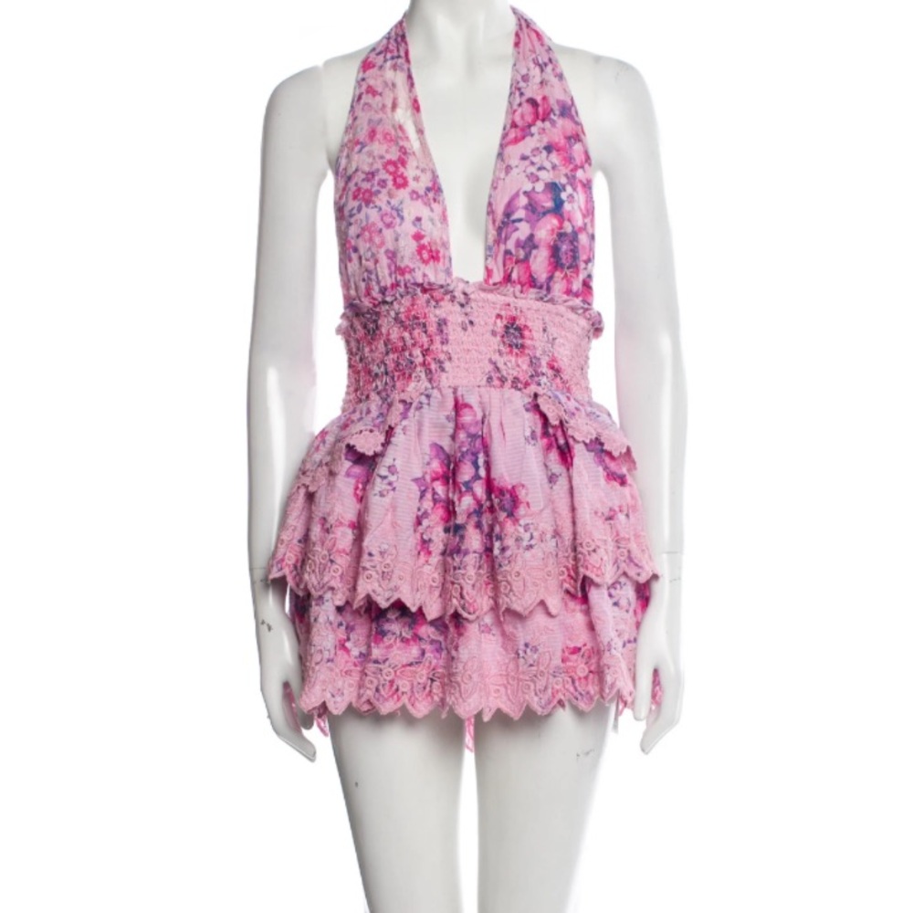 loveshackfancy deanna floral halter mini dress!